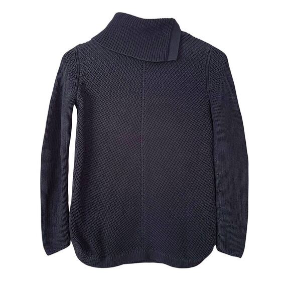 Talbots Sweater Turtleneck Chunky Rib Knit Navy Blue Size P Petite XS - Picture 1 of 7